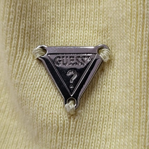 GUESS WOMEN'S SHORT SLEEVE SHIRT YELLOW SIZE MEDIUM FASHION WEAR DESIGNER - Picture 6 of 14